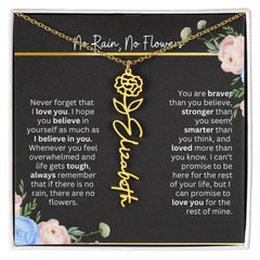 Inspirational No Rain No Flowers Necklace - Femstylo