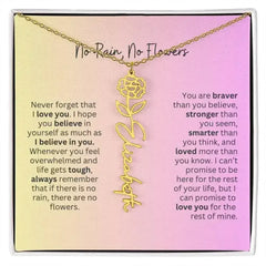 No Rain - No Flowers I Birth Necklace I Name Necklace I Pink - Femstylo