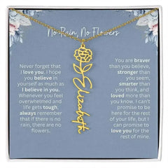 No Rain - No Flowers | Birth Necklace | Name Necklace | Custom Gift from Dad to Daughter and Bonus Daughter - Femstylo