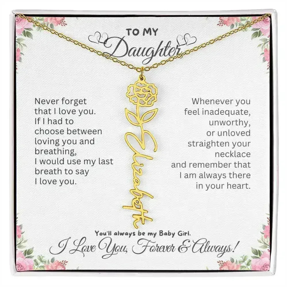 To My Daughter I Birthday Gift I Christmas Present I Birth Necklace I Name Necklace - Femstylo