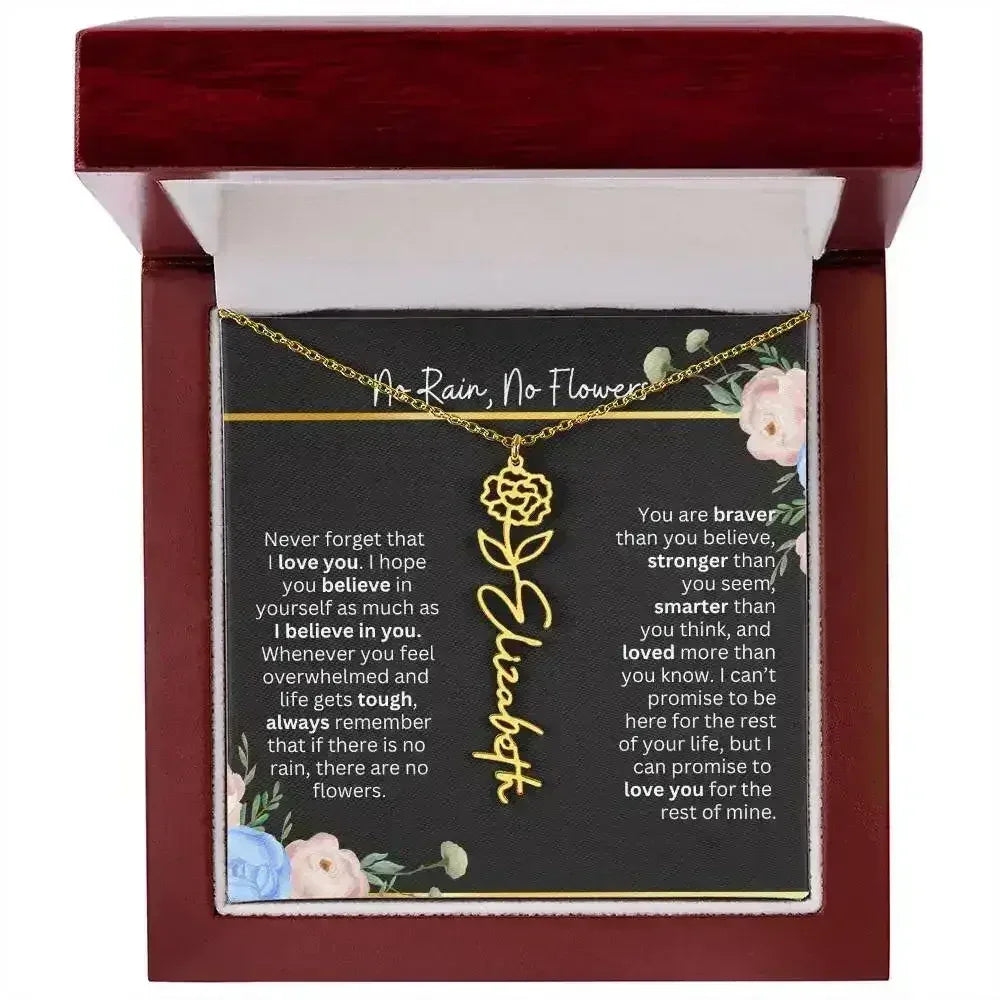 Inspirational No Rain No Flowers Necklace - Femstylo