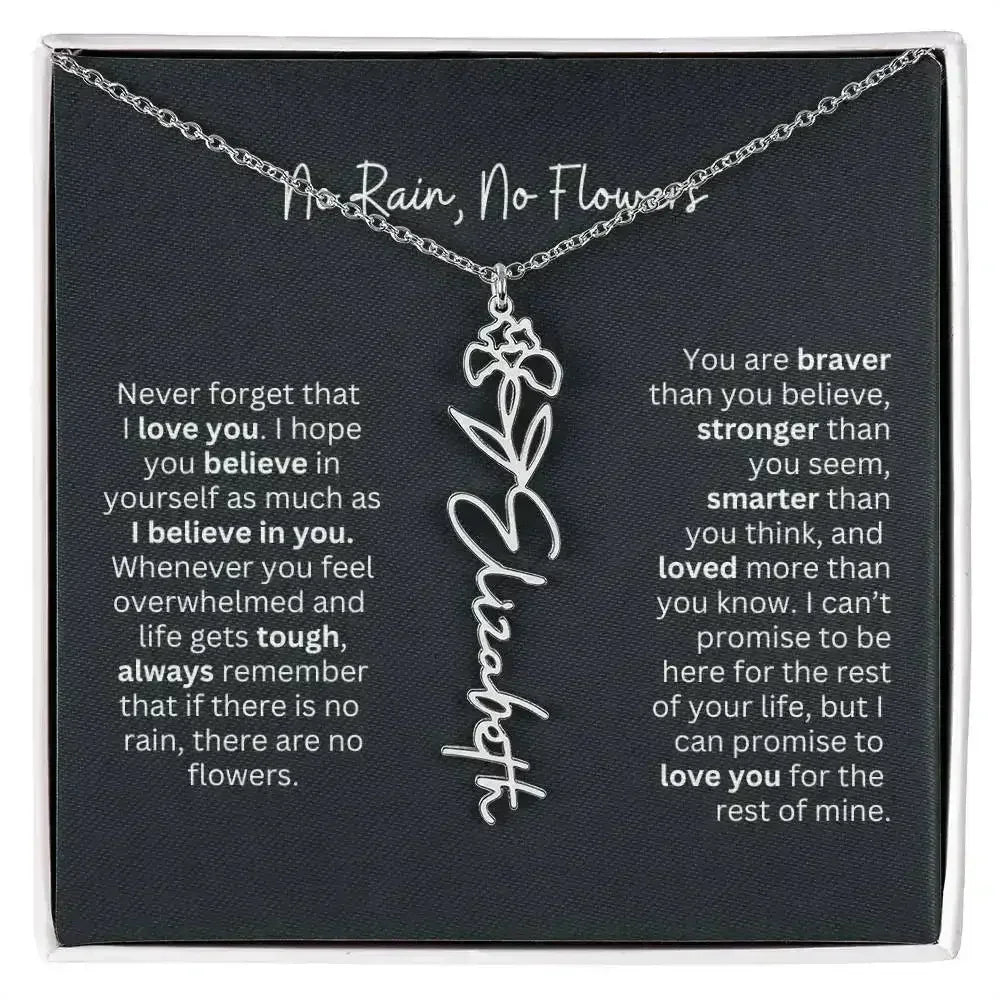 No Rain - No Flowers I Birth Necklace I Name Necklace - Femstylo