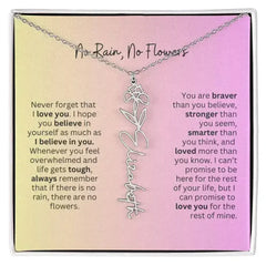 No Rain - No Flowers I Birth Necklace I Name Necklace I Pink - Femstylo