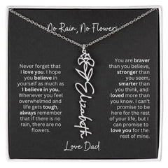 Beautiful Necklace Gift for Daughter From Dad - 'Never Forget That I Love You - Femstylo