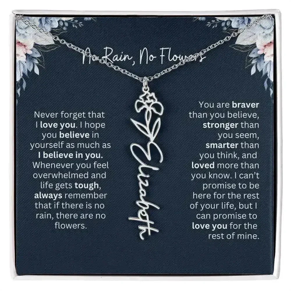 No Rain - No Flowers | Birth Necklace | Name Necklace | Special Gift from Dad to Daughter - Femstylo