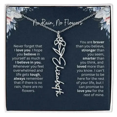 No Rain - No Flowers | Birth Necklace | Name Necklace | Special Gift from Dad to Daughter - Femstylo