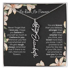 To My Daughter I Birth Flower Necklace With Name I No Rain - No Flowers - Femstylo