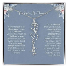 No Rain - No Flowers | Birth Necklace | Name Necklace | Custom Gift from Dad to Daughter and Bonus Daughter - Femstylo