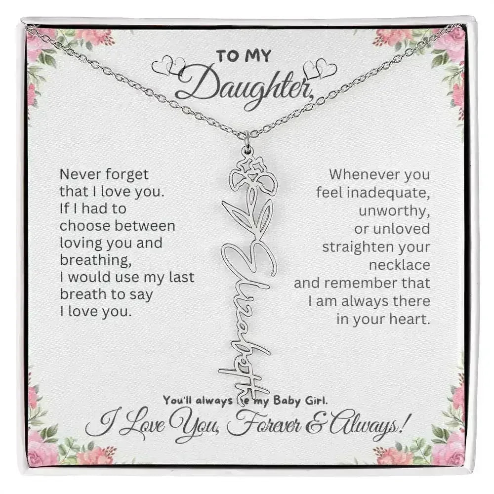 To My Daughter I Birthday Gift I Christmas Present I Birth Necklace I Name Necklace - Femstylo