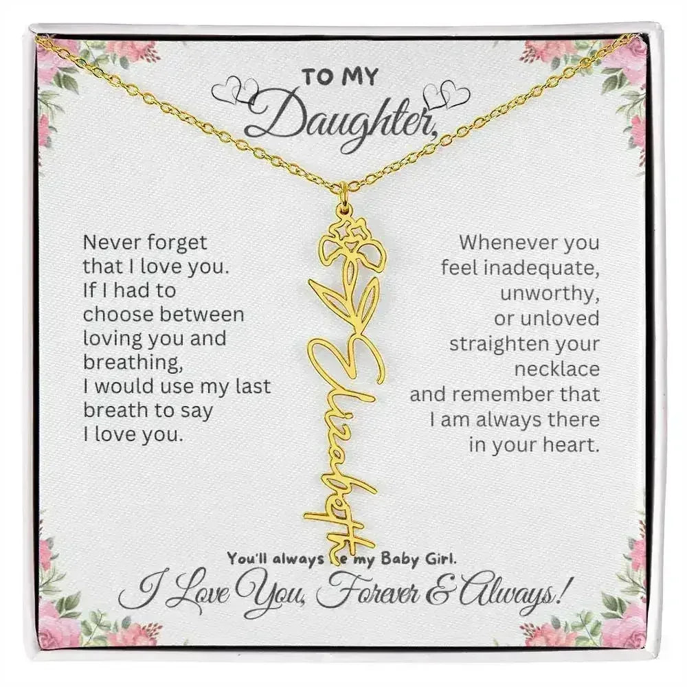 To My Daughter I Birthday Gift I Christmas Present I Birth Necklace I Name Necklace - Femstylo