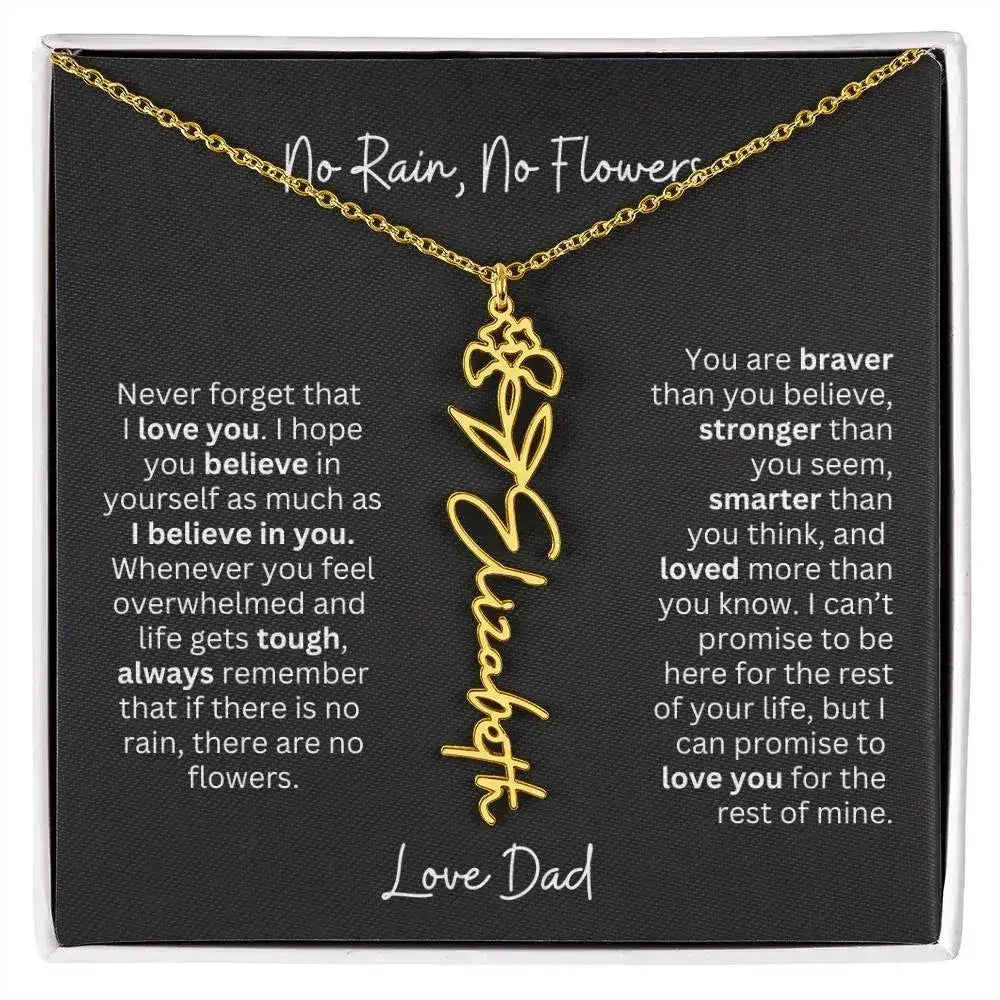 Beautiful Necklace Gift for Daughter From Dad - 'Never Forget That I Love You - Femstylo