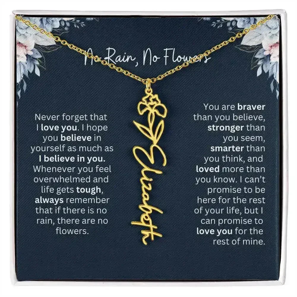 No Rain - No Flowers | Birth Necklace | Name Necklace | Special Gift from Dad to Daughter - Femstylo