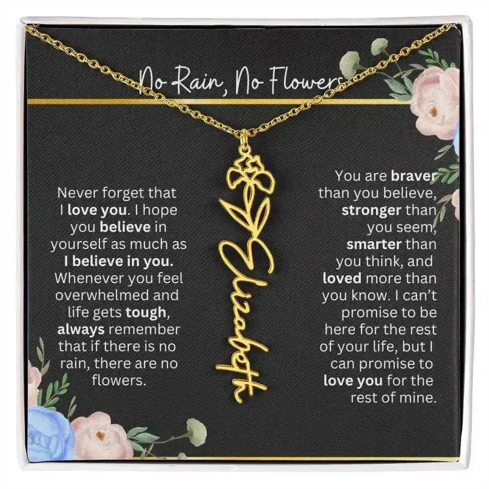 Inspirational No Rain No Flowers Necklace - Femstylo