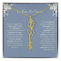 No Rain - No Flowers | Birth Necklace | Name Necklace | Custom Gift from Dad to Daughter and Bonus Daughter - Femstylo