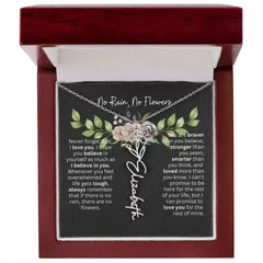 Birth Flower Necklace With Name I No Rain - No Flowers | Elegant Gift for Daughter - Femstylo