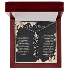 To My Beautiful Daughter Necklace I Birth Flower Necklace With Name I No Rain - No Flowers - Femstylo