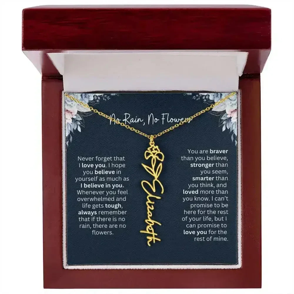 No Rain - No Flowers | Birth Necklace | Name Necklace | Special Gift from Dad to Daughter - Femstylo
