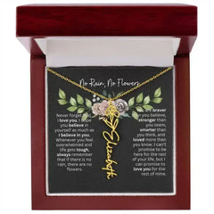 Birth Flower Necklace With Name I No Rain - No Flowers | Elegant Gift for Daughter - Femstylo