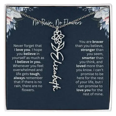 No Rain - No Flowers | Birth Necklace | Name Necklace | Special Gift from Dad to Daughter - Femstylo