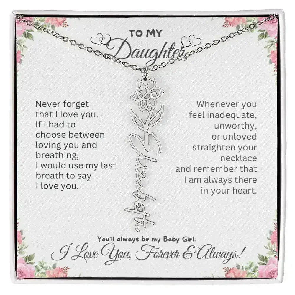 To My Daughter I Birthday Gift I Christmas Present I Birth Necklace I Name Necklace - Femstylo