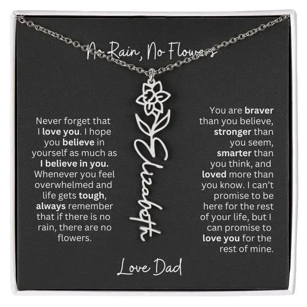Beautiful Necklace Gift for Daughter From Dad - 'Never Forget That I Love You - Femstylo