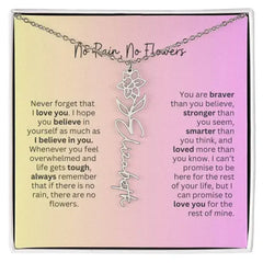 No Rain - No Flowers I Birth Necklace I Name Necklace I Pink - Femstylo