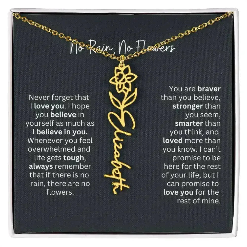 No Rain - No Flowers I Birth Necklace I Name Necklace - Femstylo
