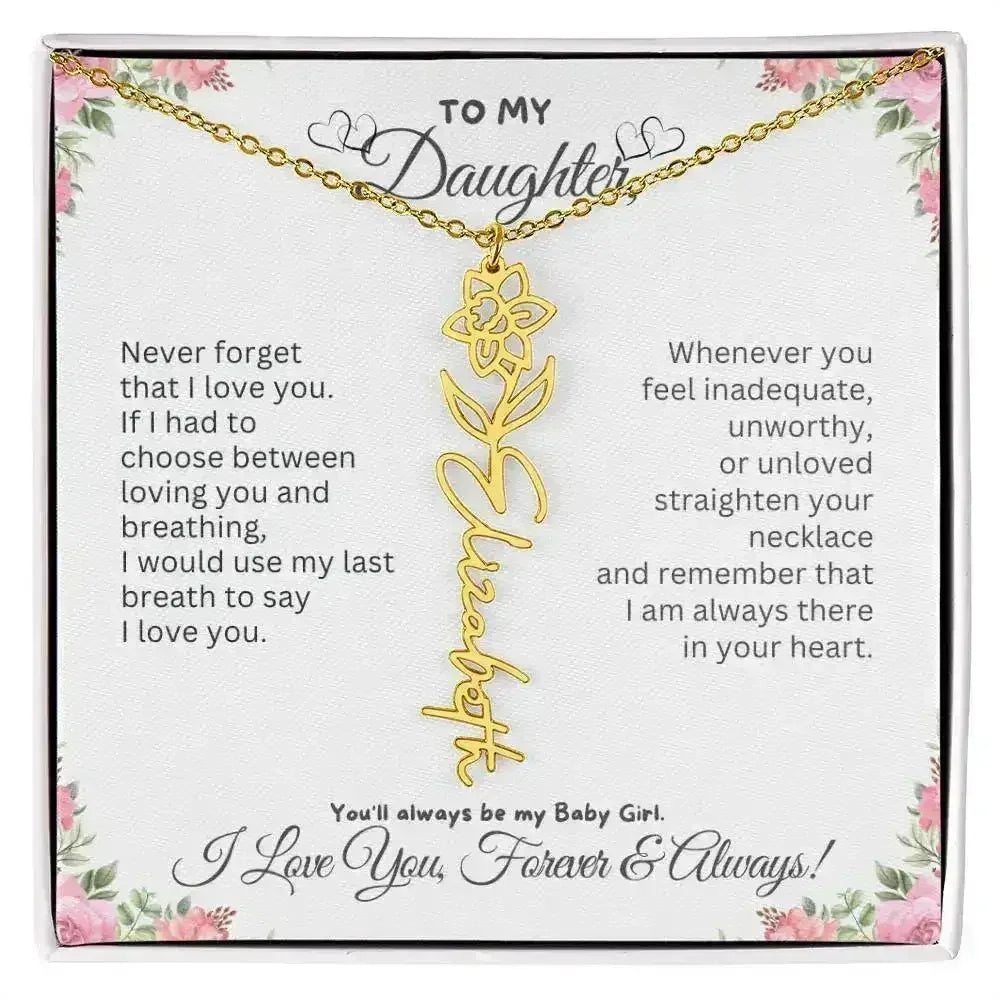 To My Daughter I Birthday Gift I Christmas Present I Birth Necklace I Name Necklace - Femstylo