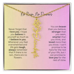 No Rain - No Flowers I Birth Necklace I Name Necklace I Pink - Femstylo