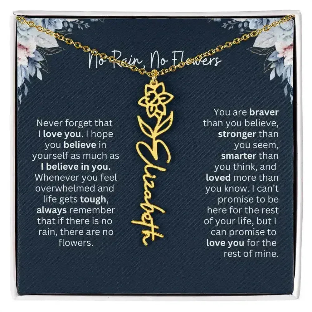 No Rain - No Flowers | Birth Necklace | Name Necklace | Special Gift from Dad to Daughter - Femstylo