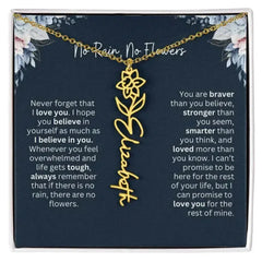 No Rain - No Flowers | Birth Necklace | Name Necklace | Special Gift from Dad to Daughter - Femstylo
