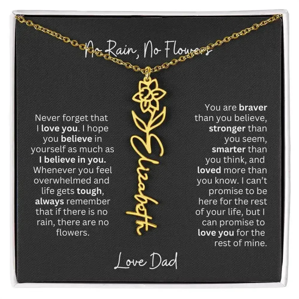 Beautiful Necklace Gift for Daughter From Dad - 'Never Forget That I Love You - Femstylo