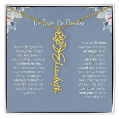 No Rain - No Flowers | Birth Necklace | Name Necklace | Custom Gift from Dad to Daughter and Bonus Daughter - Femstylo