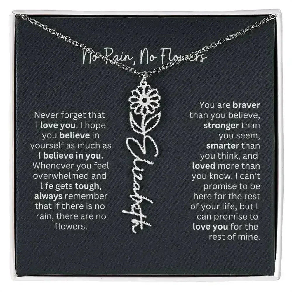 No Rain - No Flowers I Birth Necklace I Name Necklace - Femstylo