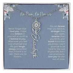 No Rain - No Flowers | Birth Necklace | Name Necklace | Custom Gift from Dad to Daughter and Bonus Daughter - Femstylo