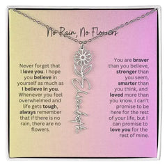 No Rain - No Flowers I Birth Necklace I Name Necklace I Pink - Femstylo