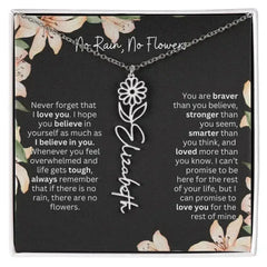 To My Daughter Necklace I Birth Flower Necklace With Name I No Rain - No Flowers - Femstylo