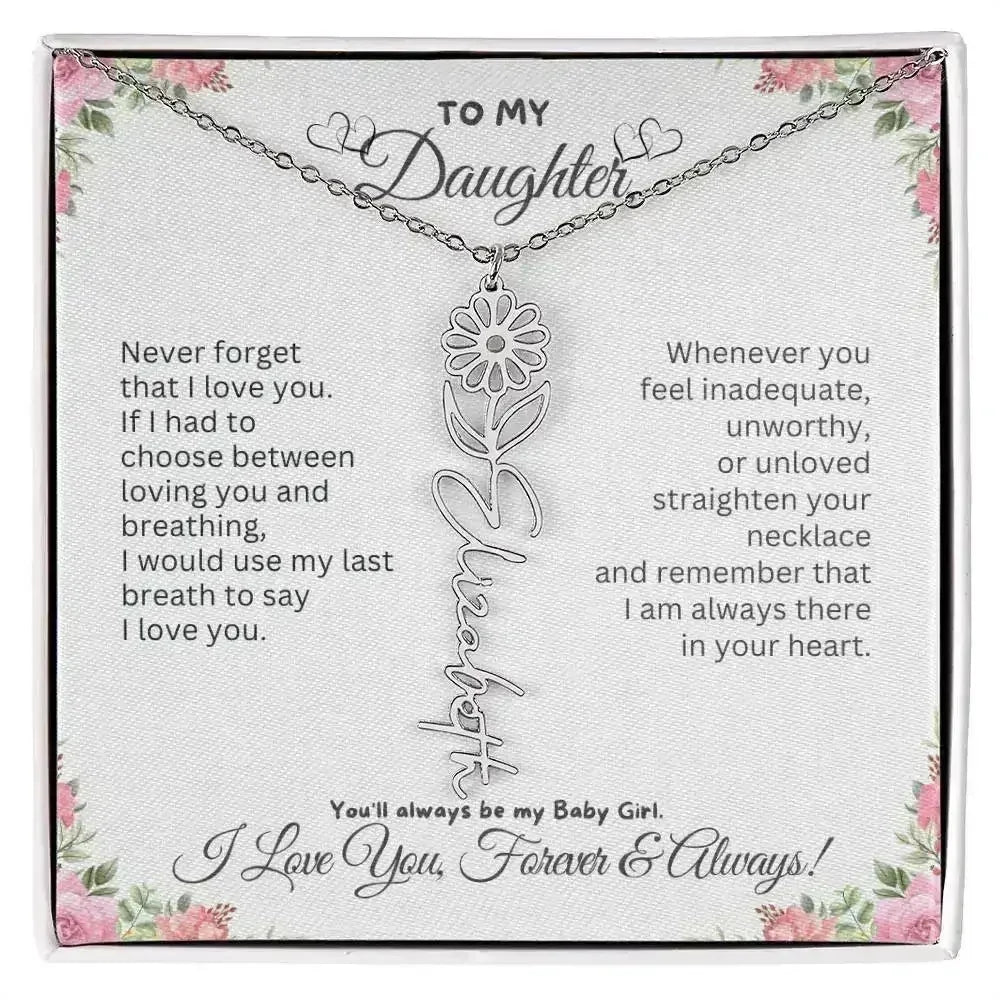 To My Daughter I Birthday Gift I Christmas Present I Birth Necklace I Name Necklace - Femstylo