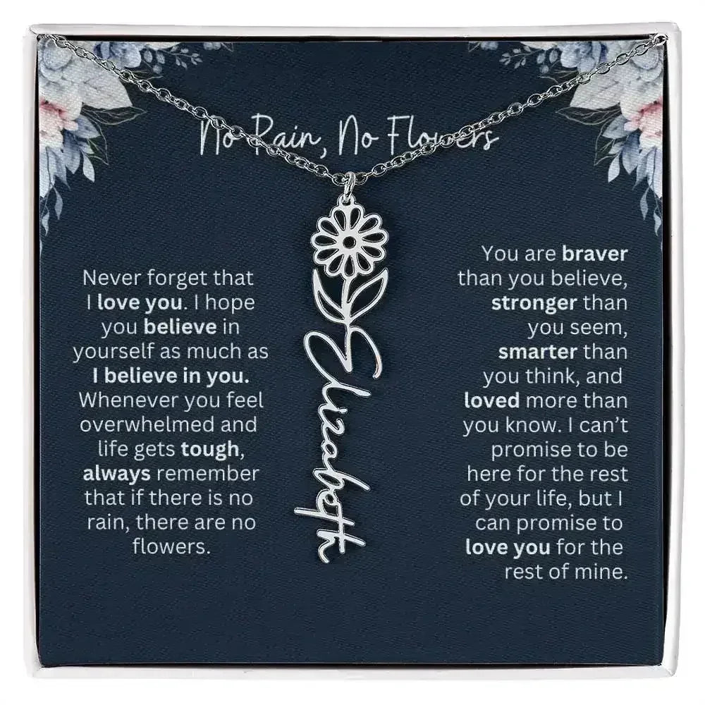 No Rain - No Flowers | Birth Necklace | Name Necklace | Special Gift from Dad to Daughter - Femstylo