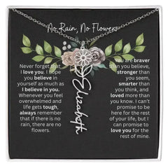 Birth Flower Necklace With Name I No Rain - No Flowers | Elegant Gift for Daughter - Femstylo