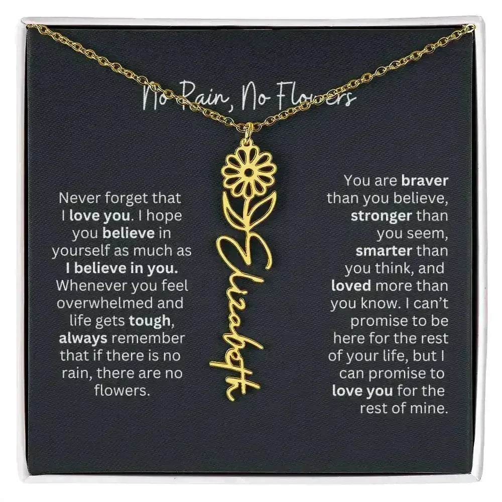 No Rain - No Flowers I Birth Necklace I Name Necklace - Femstylo
