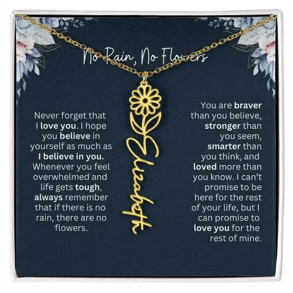 No Rain - No Flowers | Birth Necklace | Name Necklace | Special Gift from Dad to Daughter - Femstylo