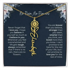 No Rain - No Flowers | Birth Necklace | Name Necklace | Special Gift from Dad to Daughter - Femstylo