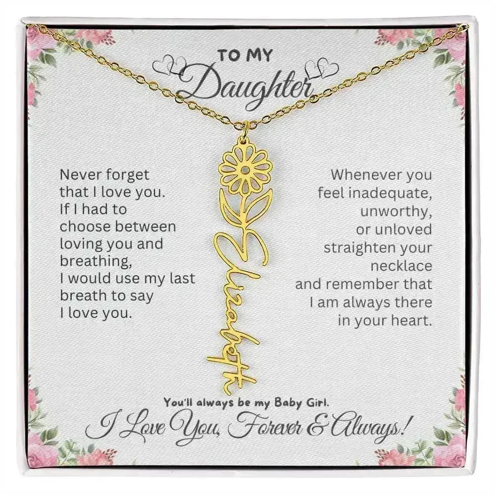 To My Daughter I Birthday Gift I Christmas Present I Birth Necklace I Name Necklace - Femstylo
