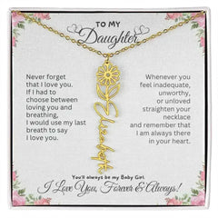 To My Daughter I Birthday Gift I Christmas Present I Birth Necklace I Name Necklace - Femstylo