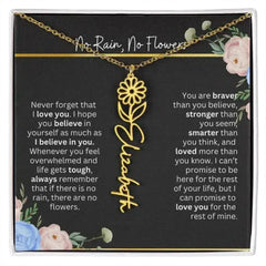 Inspirational No Rain No Flowers Necklace - Femstylo