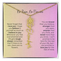 No Rain - No Flowers I Birth Necklace I Name Necklace I Pink - Femstylo