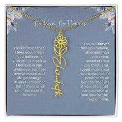 No Rain - No Flowers | Birth Necklace | Name Necklace | Custom Gift from Dad to Daughter and Bonus Daughter - Femstylo