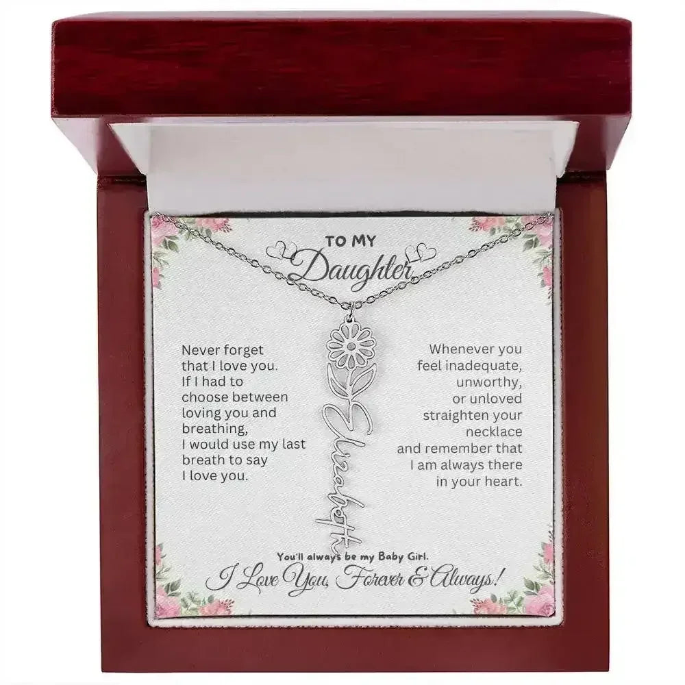To My Daughter I Birthday Gift I Christmas Present I Birth Necklace I Name Necklace - Femstylo