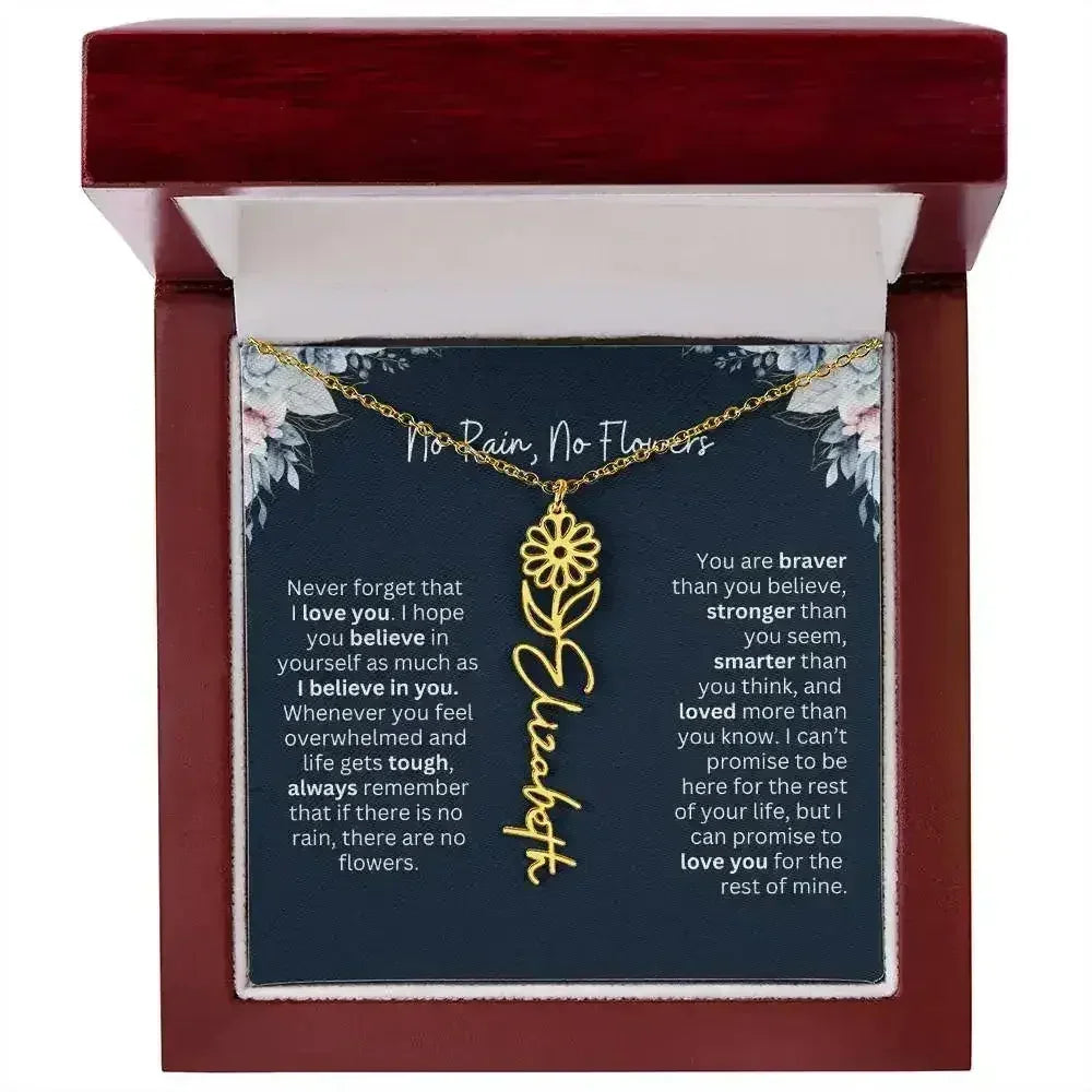 No Rain - No Flowers | Birth Necklace | Name Necklace | Special Gift from Dad to Daughter - Femstylo